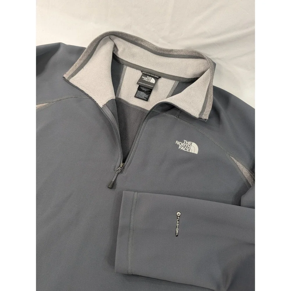 The North Face Men's XL Concavo 1/4 Zip Hybrid Jacket‎ Grey Flashdry